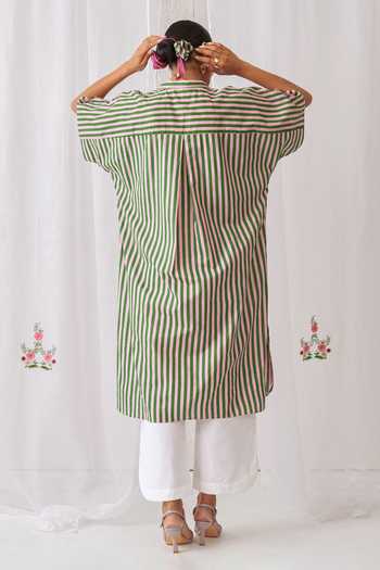 Myaara Printed Cotton Kaftan & Pant Set 