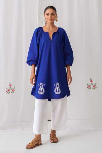 Myaara Embroidered Gathered Kurta & Pant Set 
