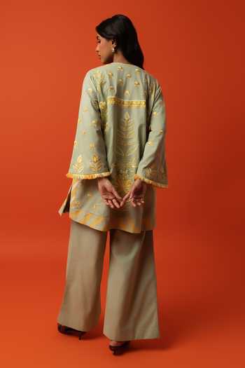 BO Tree Twila Embroidered Cotton Kurta & Pant Set 