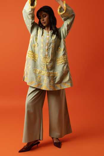 BO Tree Twila Embroidered Cotton Kurta & Pant Set 