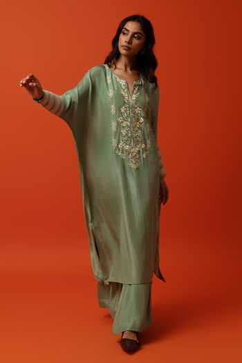BO Tree Liora Embroidered Kaftan & Palazzo Set 