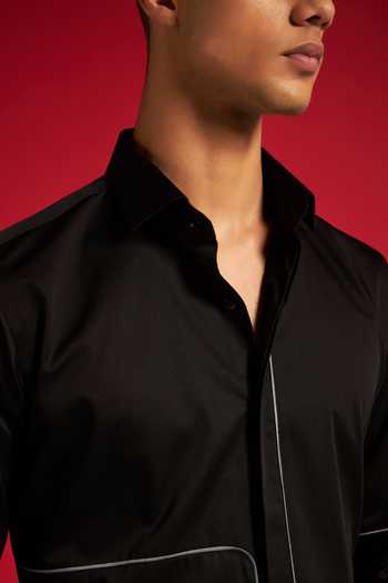 Philocaly Black Cotton Slate Shirt Online at Aza Fashions Philocaly_Black Cotton Slate Shirt _Online_at_Aza_Fashions