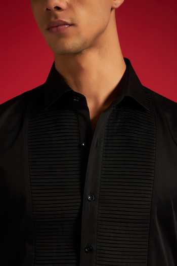 Shop Philocaly Black Cotton Stride Shirt Online at Aza Fashions Shop_Philocaly_Black Cotton Stride Shirt _Online_at_Aza_Fashions