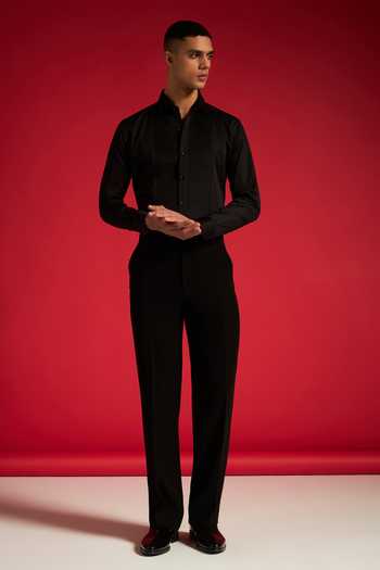 Philocaly Black Cotton Stride Shirt at Aza Fashions Philocaly_Black Cotton Stride Shirt _at_Aza_Fashions