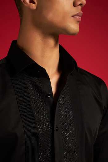 Shop_Philocaly_Black Cotton Prestige Shirt _Online_at_Aza_Fashions