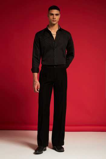 Philocaly_Black Cotton Imperial Shirt _Online_at_Aza_Fashions