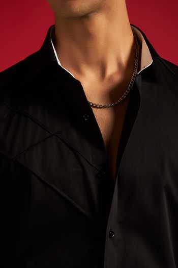 Shop_Philocaly_Black Cotton Imperial Shirt _Online_at_Aza_Fashions
