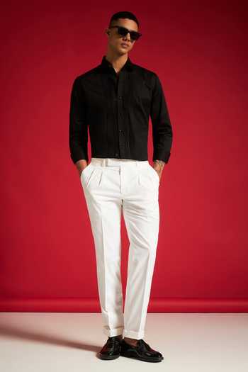 Philocaly_Black Cotton Cadence Shirt _Online_at_Aza_Fashions