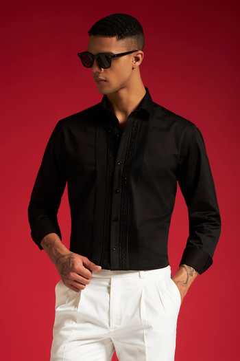 Buy_Philocaly_Black Cotton Cadence Shirt _Online_at_Aza_Fashions