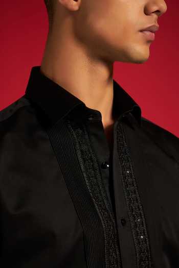 Shop_Philocaly_Black Cotton Cadence Shirt _Online_at_Aza_Fashions
