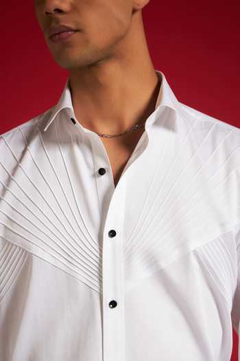 Philocaly_White Cotton Lunar Shirt _Online_at_Aza_Fashions