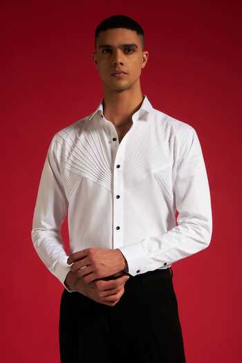 Buy_Philocaly_White Cotton Lunar Shirt _Online_at_Aza_Fashions
