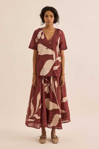 Kharakapas Nerine Sbold Abstract Floral Print Top 