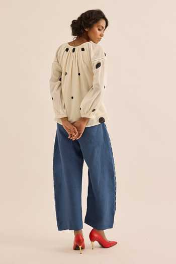 Kharakapas Snowdot Polka Dot Top 