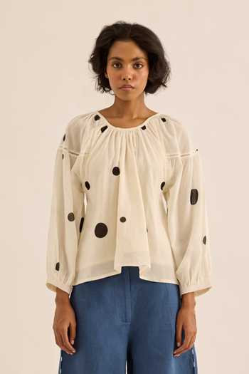 Kharakapas Snowdot Polka Dot Top 