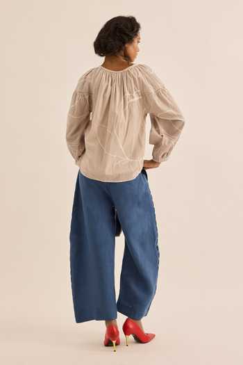 Kharakapas Dust Rose Abstract Print Top 