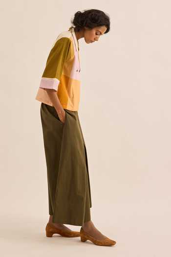 Shop_Kharakapas_Multi Color Muslin Notched Neck Monira Blocked Shirt _Online_at_Aza_Fashions