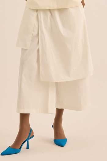 Buy_Kharakapas_Ivory Muslin Casper Draped Layered Pant _Online_at_Aza_Fashions
