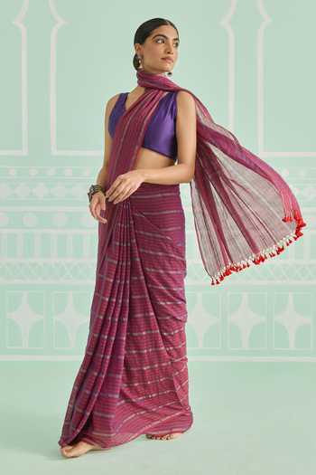 Amaara Pure Cotton Handloom Saree With Running Blouse 