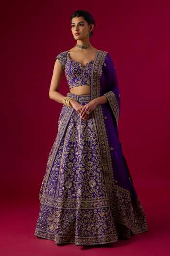 Vedant G Sequins Embroidered Bridal Lehenga Set 