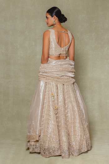 Vedant G Pearl Embroidered Lehenga Set 