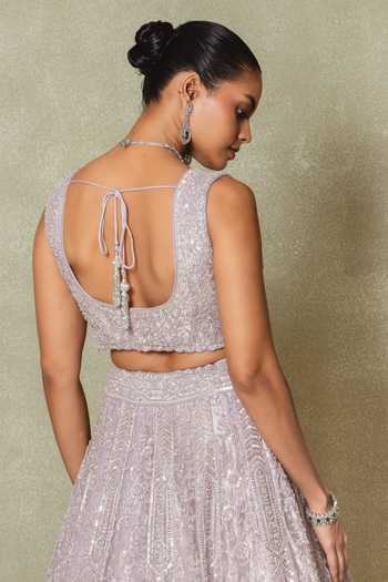 Vedant G Pearls Embroidered Lehenga Set 