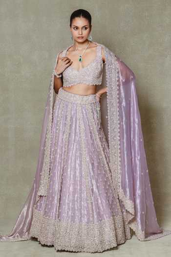 Vedant G Cutdana Embroidered Lehenga Set 