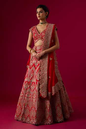 Vedant G Zardosi Embroidered Bridal Lehenga Set 