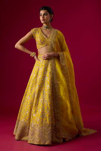 Vedant G Sequin Embroidered Lehenga Set 