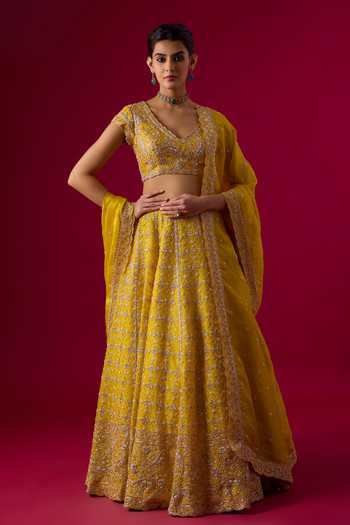 Vedant G Cutdana Embroidered Lehenga Set 