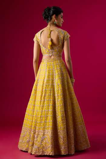 Vedant G Cutdana Embroidered Lehenga Set 