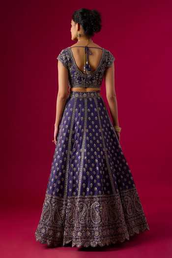 Vedant G Organza Embroidered Bridal Lehenga Set 