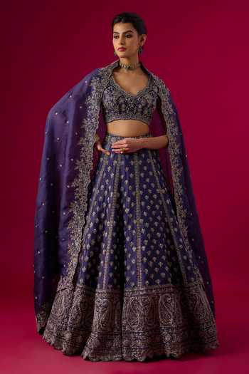 Vedant G Organza Embroidered Bridal Lehenga Set 