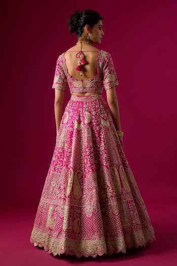 Vedant G Zari Embroidered Organza Lehenga Set 