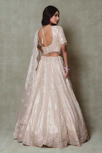 Vedant G Pearl Embroidered Bridal Lehenga Set 