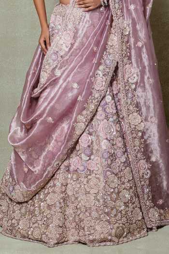 Buy Vedant G Lavender Tissue Sweetheart Neck Zardozi Embroidered Lehenga Set Online at Aza Fashions Buy_Vedant G_Lavender Tissue Sweetheart Neck Zardozi Embroidered Lehenga Set _Online_at_Aza_Fashions