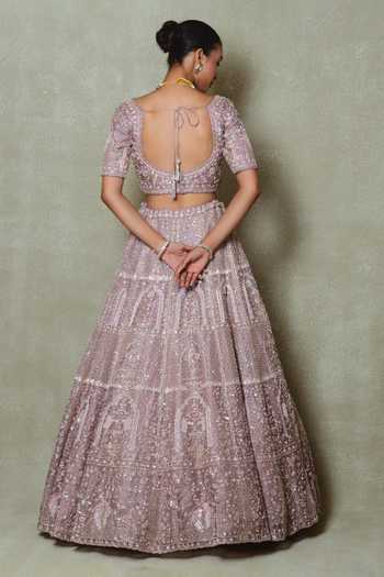 Vedant G Pearl Embroidered Lehenga Set 