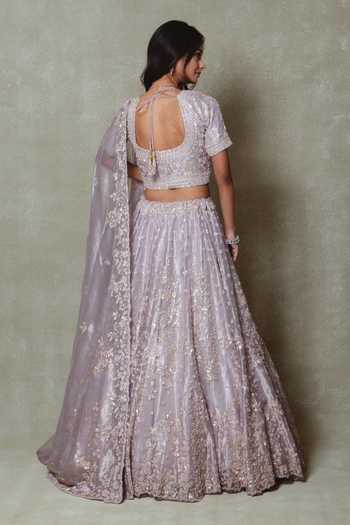Vedant G Pearls Sequin Work Lehenga Set 