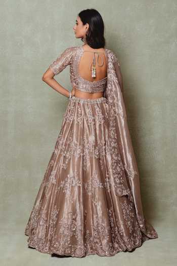 Vedant G Tissue Embroidered Lehenga Set 