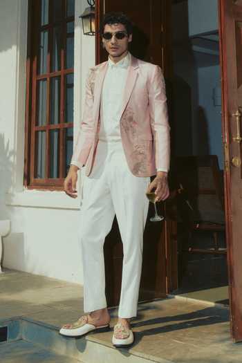 Varun Bahl Embroidered Tuxedo & Pant Set 