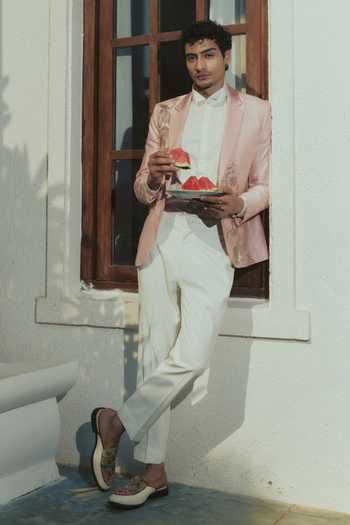 Varun Bahl Embroidered Tuxedo & Pant Set 