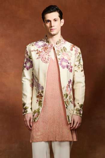 Buy Varun Bahl Ivory Modal, Dupion Embroidery Floral Bandhgala Online at Aza Fashions Buy_Varun Bahl_Ivory Modal, Dupion Embroidery Floral Bandhgala _Online_at_Aza_Fashions