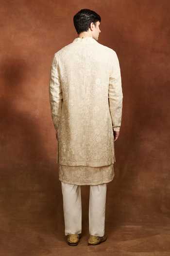 Varun Bahl Embroidered Layered Jacket & Kurta Set