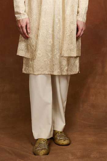 Varun Bahl Ivory Silk Organza Embroidered Layered Jacket And Kurta Set Online at Aza Fashions Varun Bahl_Ivory Silk Organza Embroidered Layered Jacket And Kurta Set _Online_at_Aza_Fashions