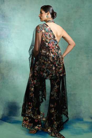 Varun Bahl Embellished Peplum Top Sharara Set 