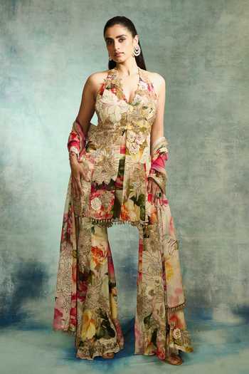 Varun Bahl Tropical Bloom Print Sharara Set 