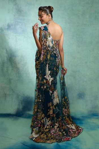 Varun Bahl Ethereal Bloom Pre-Draped Trail Saree With Blouse 