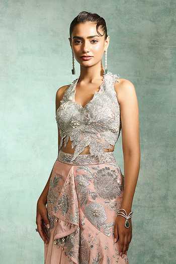Varun Bahl Celeste Asymmetric Skirt & Blouse Set 