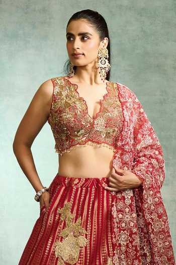 Varun Bahl Rose Regal Brocade Lehenga Set 