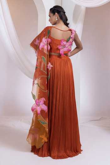 Smriti By Anju Agarwal Sienna Bloom Blouse Lehenga Set 